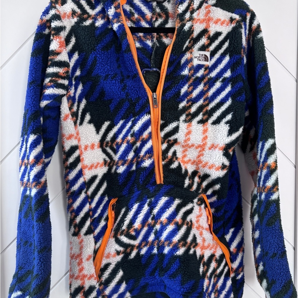 The North Face Boys’ Blue and Orange Fleece Pullover